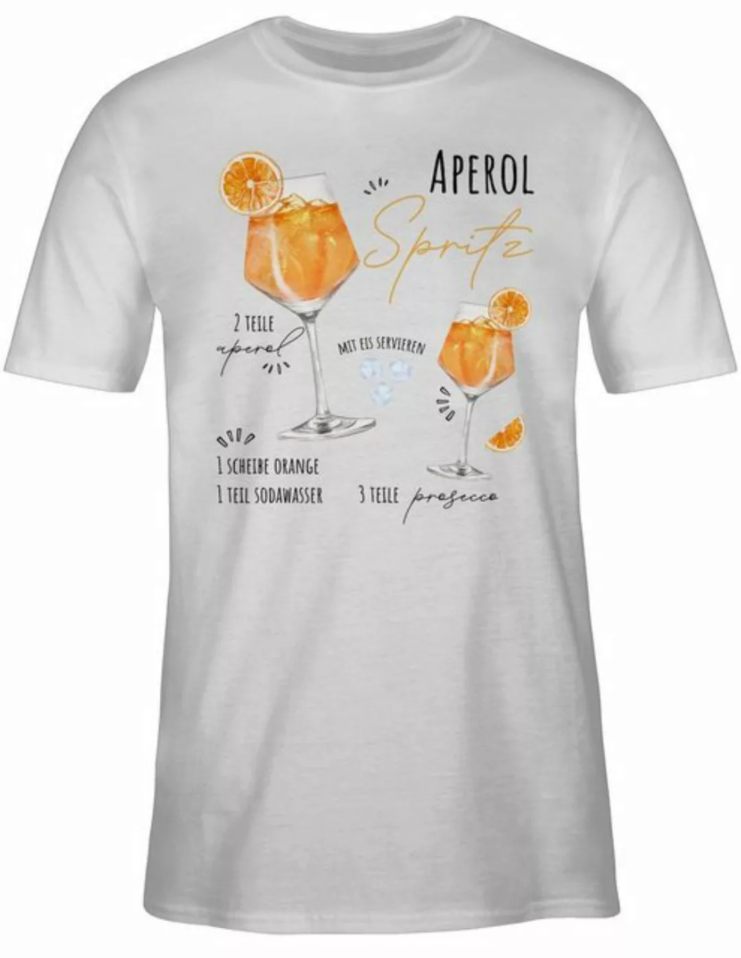 Shirtracer T-Shirt Aperol Spritz Rezept Lustig Geschenk Aperolfan Fanartike günstig online kaufen