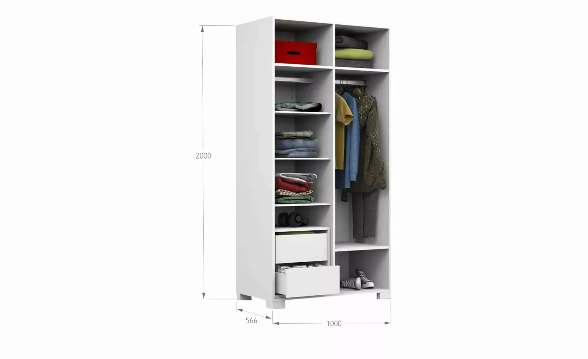 Kleiderschrank  Fashion Pink ¦ weiß ¦ Maße (cm): B: 100 H: 200 Schränke > K günstig online kaufen