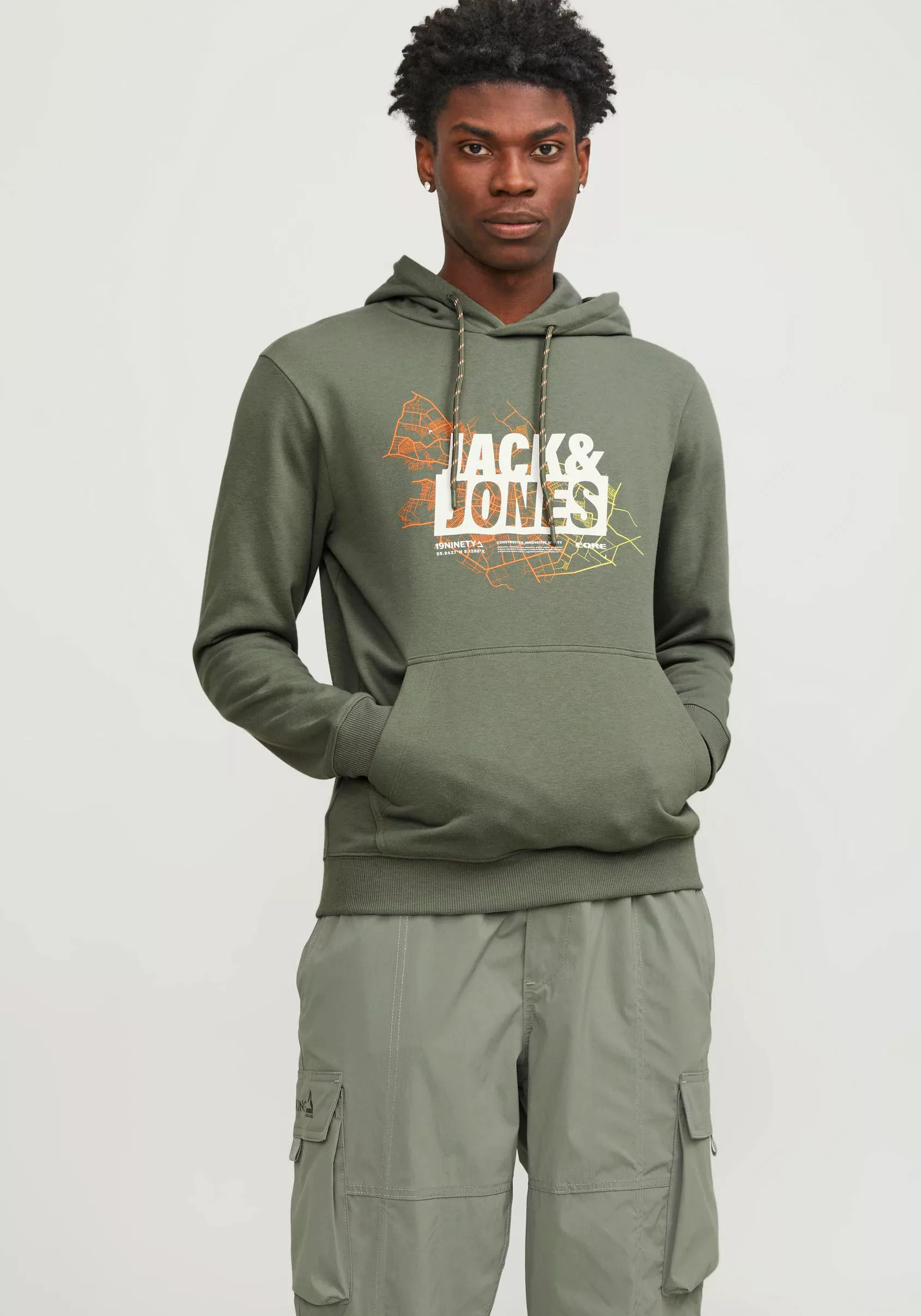 Jack & Jones Herren Kapuzenpullover Hoodie JCOMAP LOGO - Regular Fit günstig online kaufen