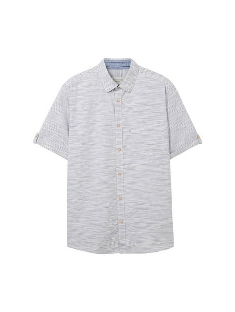 TOM TAILOR T-Shirt structured shirt, navy white irregular structure günstig online kaufen