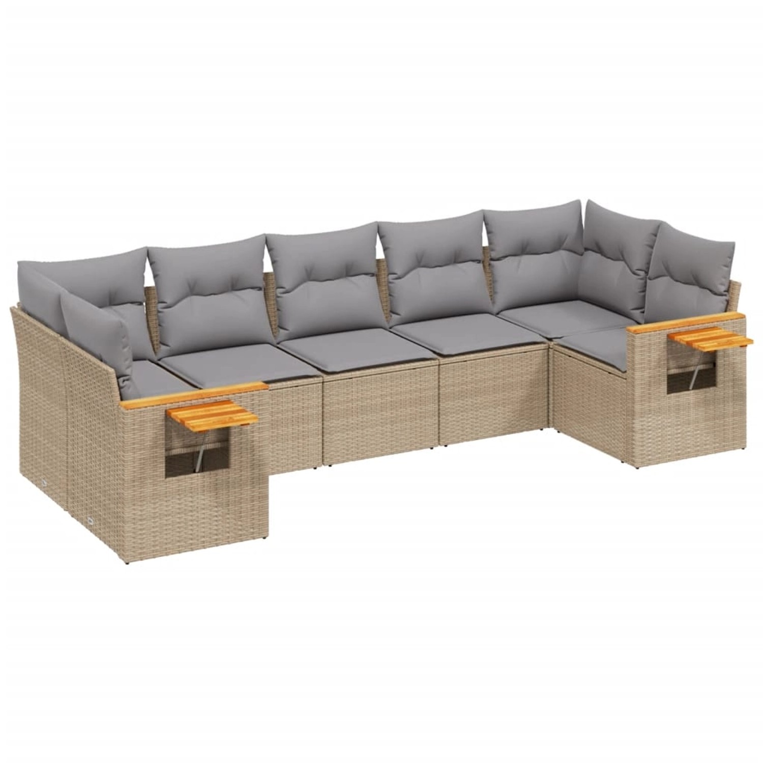 vidaXL 7-Tlg Garten-Sofagarnitur mit Kissen Beige Poly Rattan 3259511 günstig online kaufen