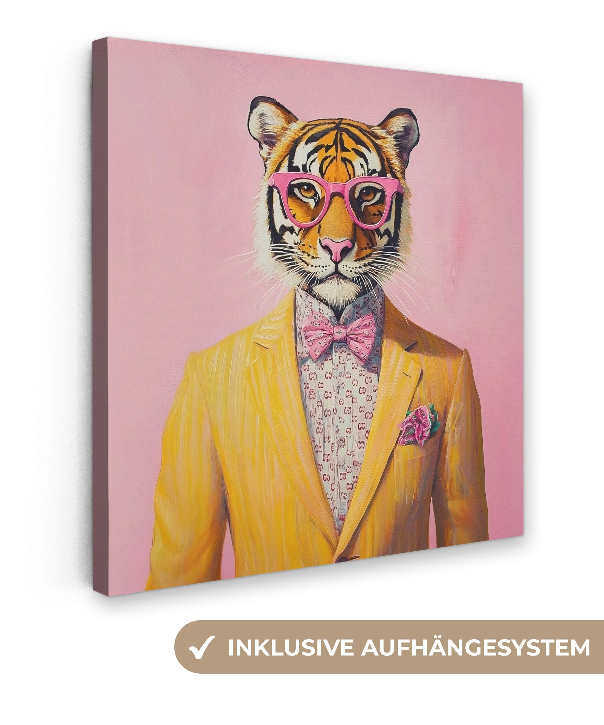 OneMillionCanvasses® Leinwandbild Tiger - Brille - günstig online kaufen
