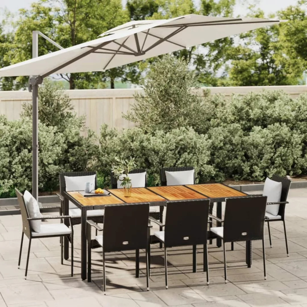 Vidaxl 9-tlg. Garten-essgruppe Mit Kissen Schwarz Poly Rattan günstig online kaufen