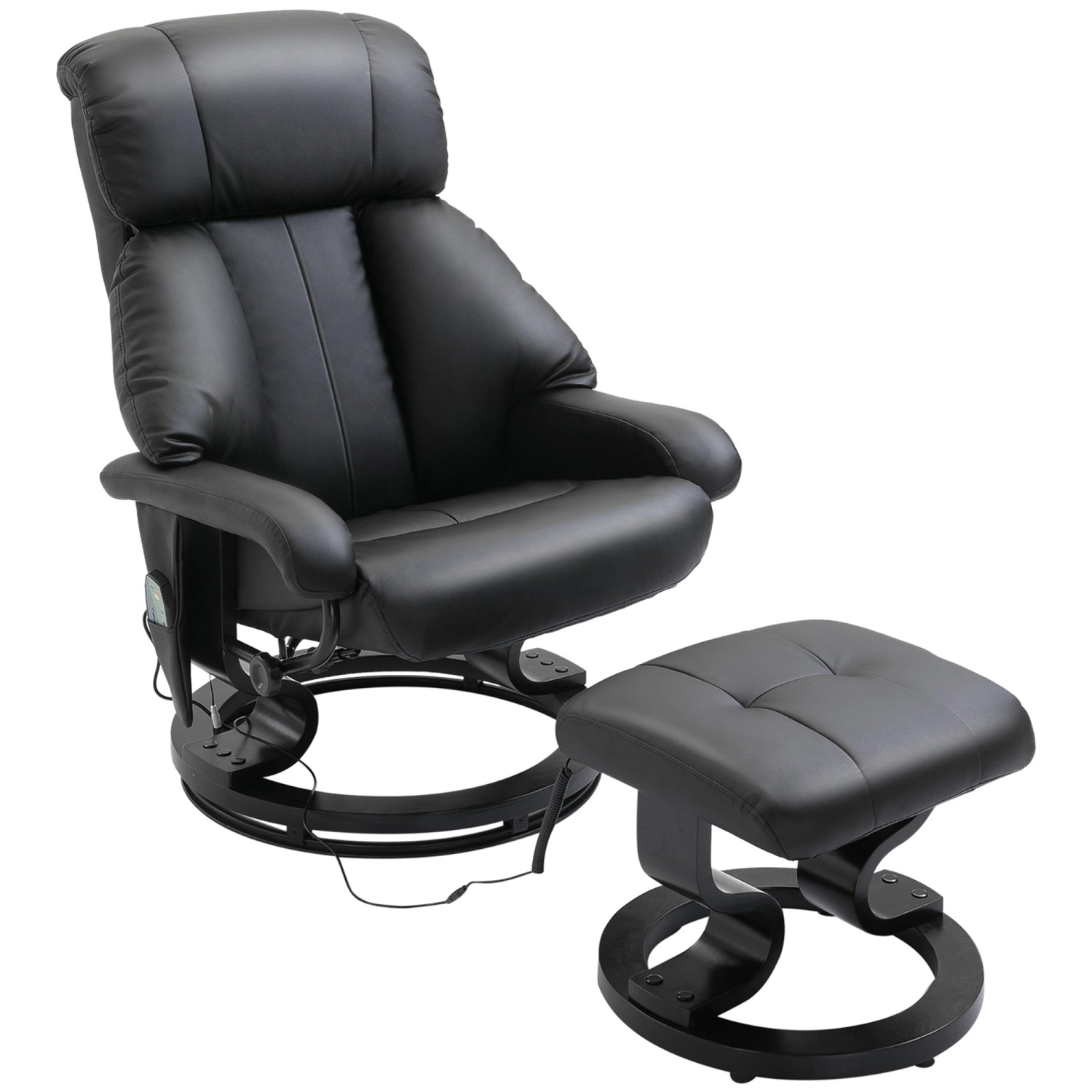 HOMCOM Massagesessel mit Fußhocker Elektrischer mit Liegefunktion Schwarz günstig online kaufen