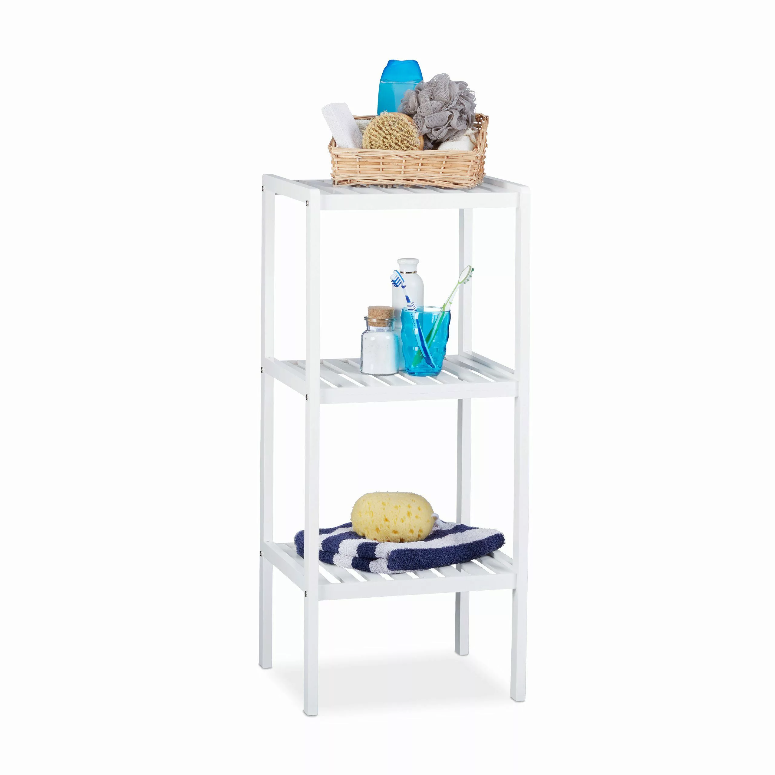 relaxdays Badregal Bambus Badregal mit 3 günstig online kaufen