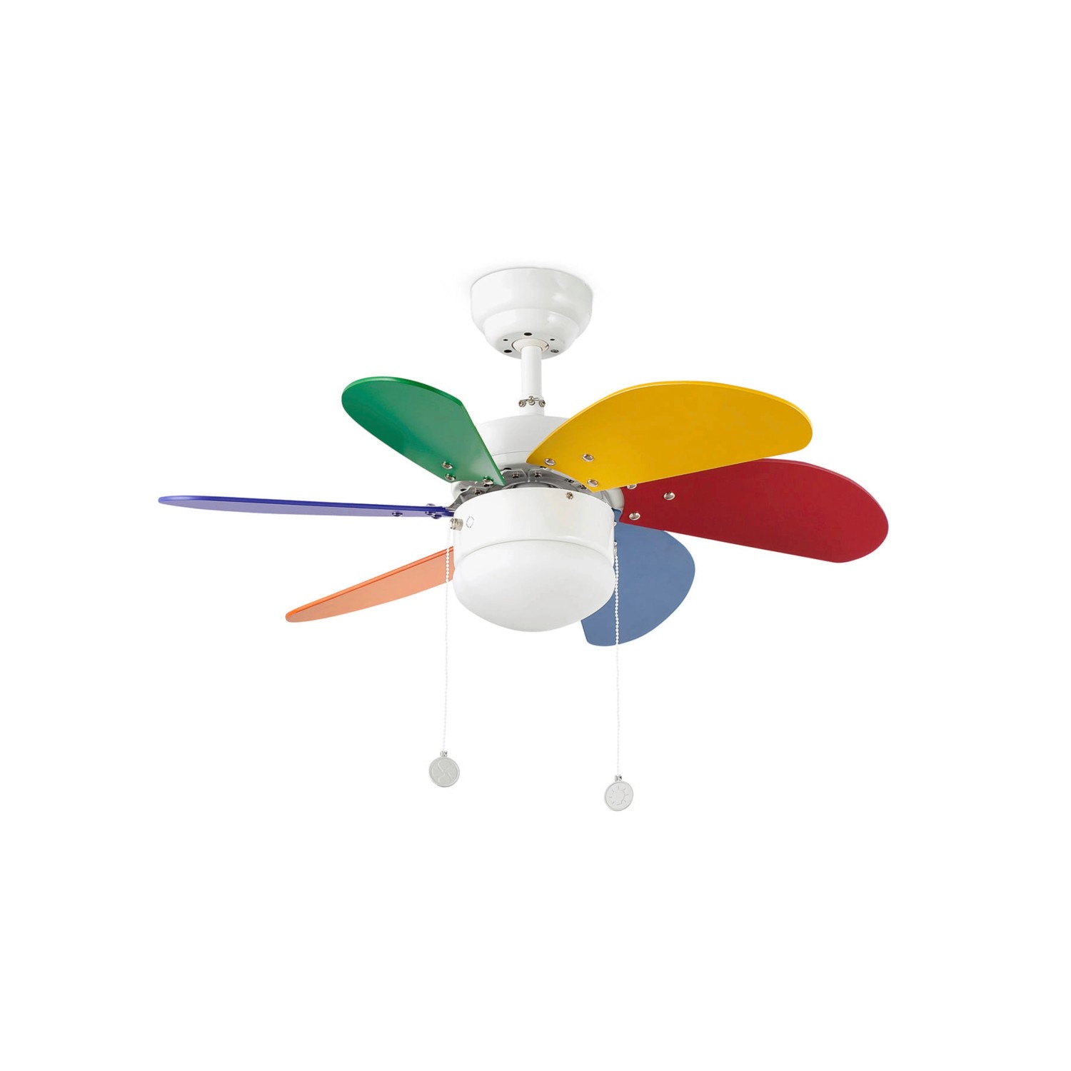 FARO Deckenventilator mit Beleuchtung und Zugketten Palao Multicolor 81 cm günstig online kaufen