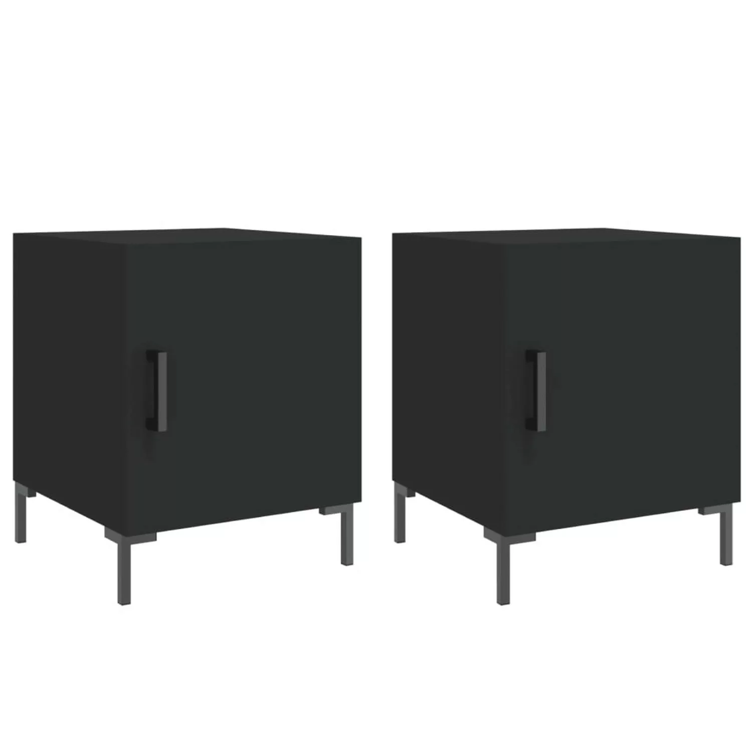 vidaXL Nachttische 2 Stk Schwarz 40x40x50 cm Holzwerkstoff Modell 4 günstig online kaufen