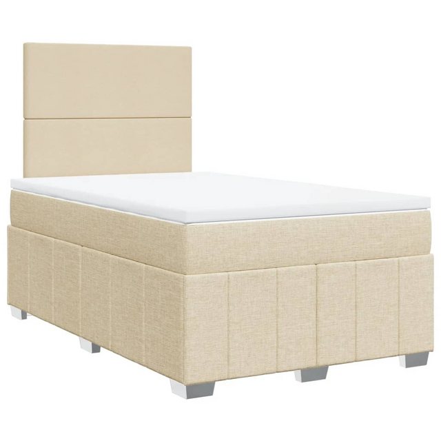 vidaXL Bett Boxspringbett mit Matratze Creme 120x190 cm Stoff günstig online kaufen