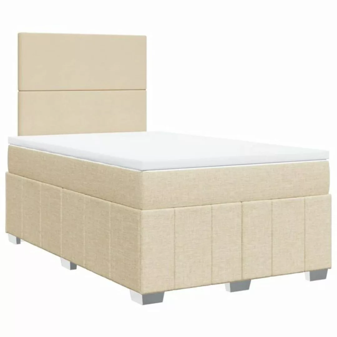 vidaXL Bett Boxspringbett mit Matratze Creme 120x190 cm Stoff günstig online kaufen