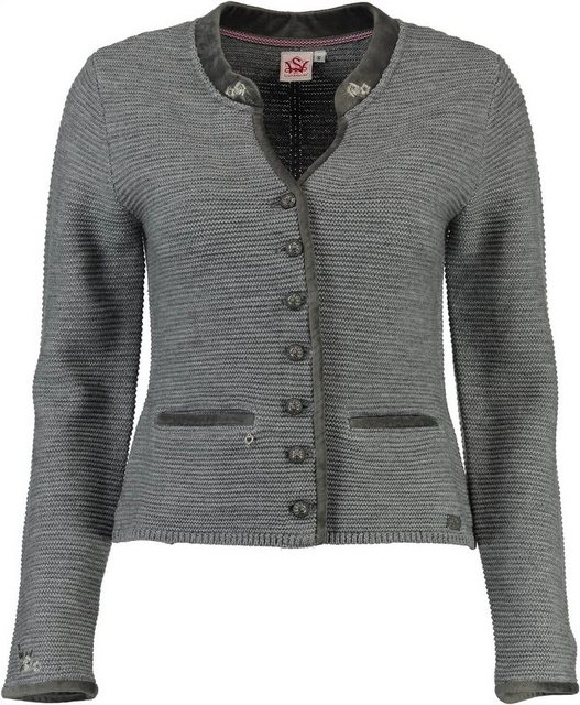 Spieth & Wensky Strickjacke SPIETH & WENSKY Strickjacke Malta Grau mit edle günstig online kaufen