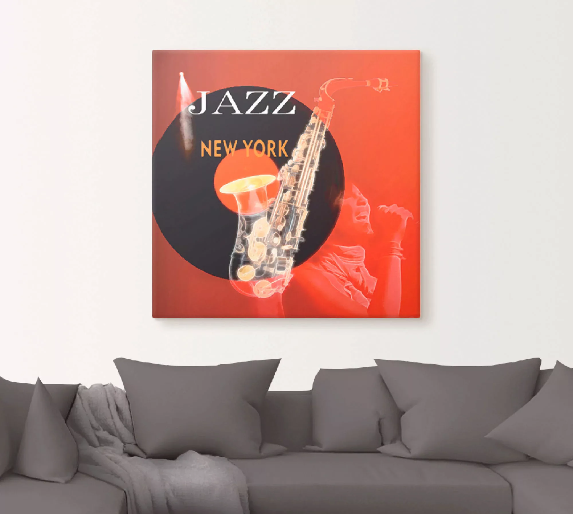 Artland Wandbild »Musik abstrakte Collage«, Instrumente, (1 St.), als Leinw günstig online kaufen