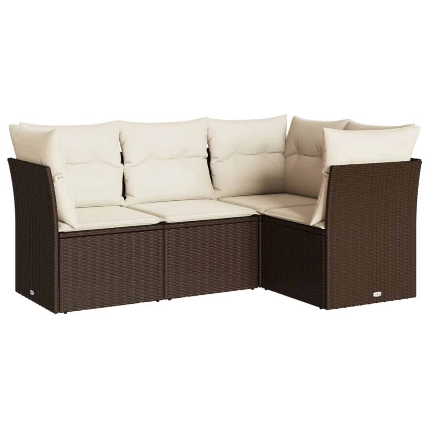 vidaXL 4-Tlg Garten-Sofagarnitur mit Kissen Braun Poly Rattan 3249422 günstig online kaufen