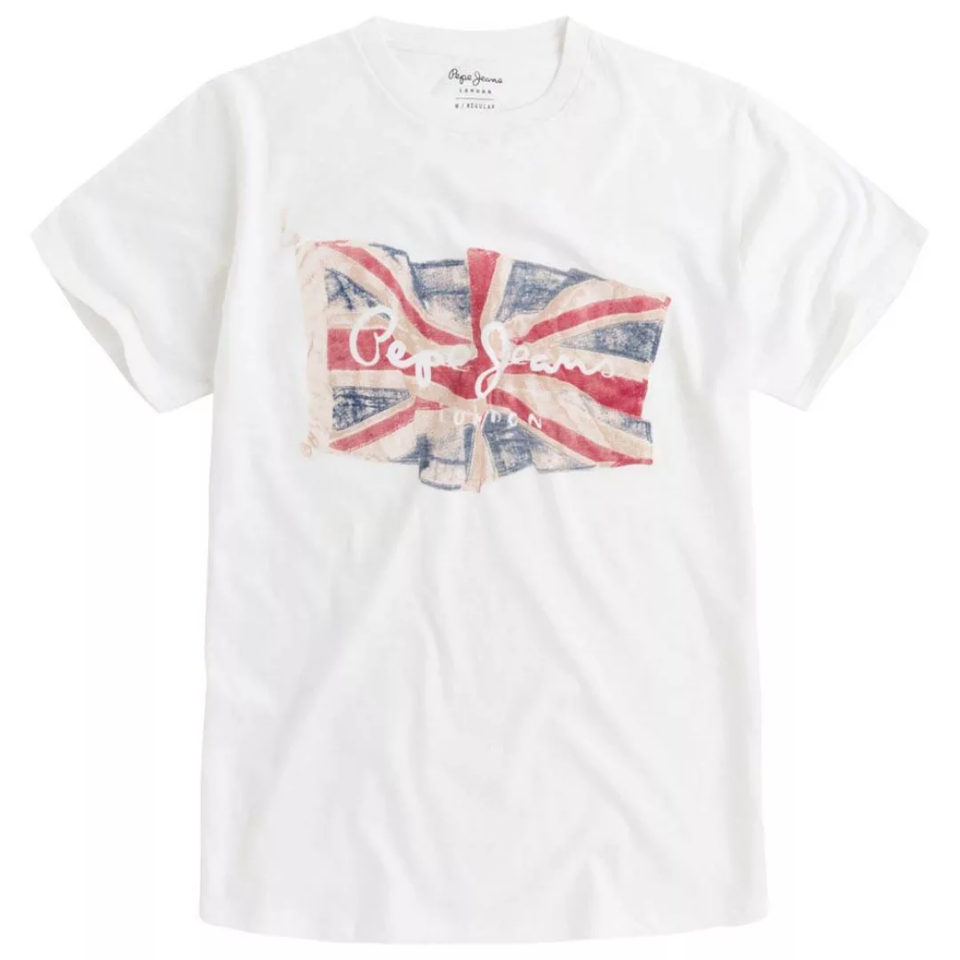 Pepe Jeans Flag Kurzärmeliges T-shirt S Off White günstig online kaufen