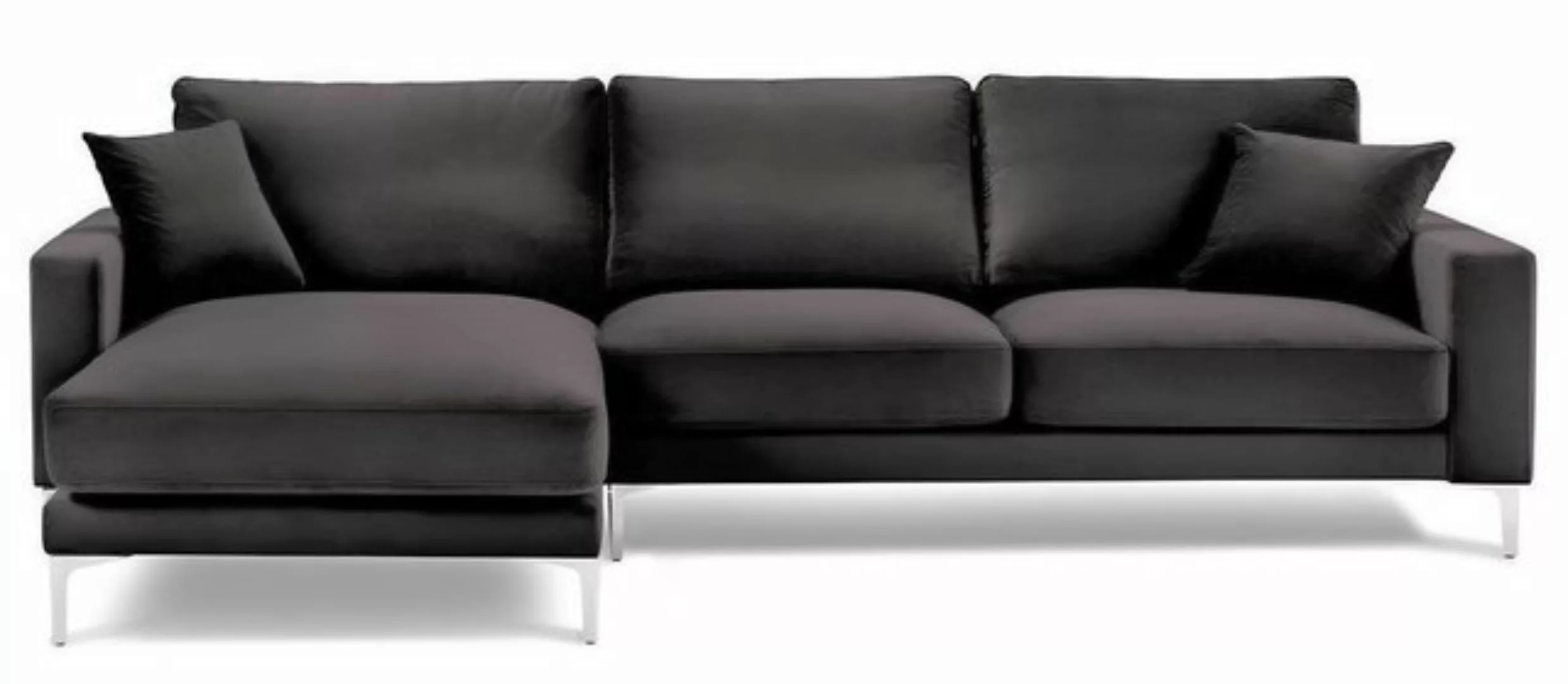 Xlmoebel Ecksofa Neues Ecksofa aus Samtstoff in Schwarz für stilvolles, 1 T günstig online kaufen