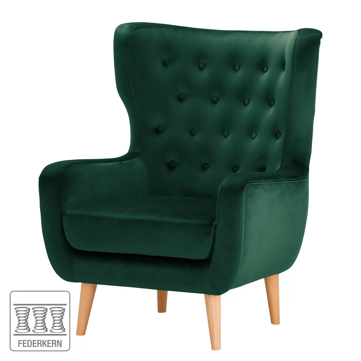 home24 Norrwood Sessel Boyka I Antikgrün Samt 81x88x105 cm (BxHxT) günstig online kaufen