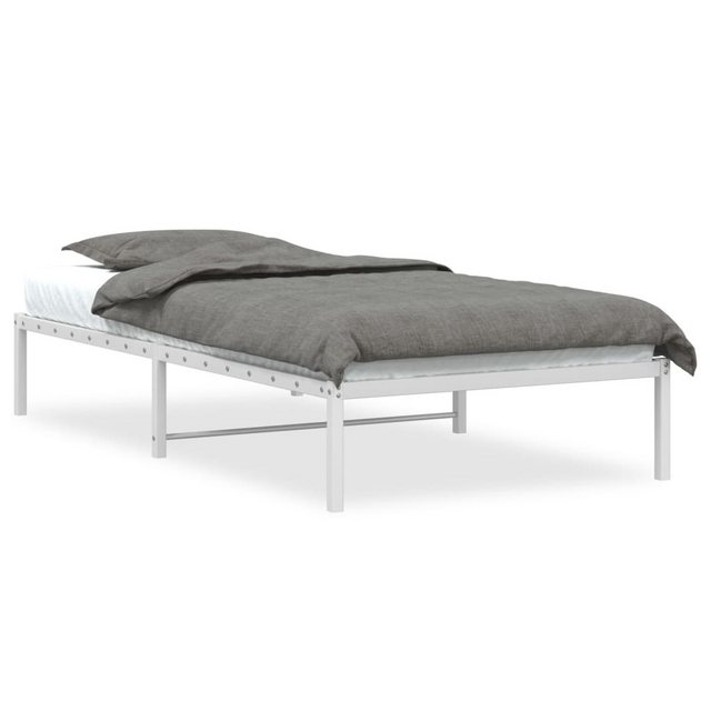 vidaXL Bett Bettgestell Metall Weiß 100x190 cm günstig online kaufen