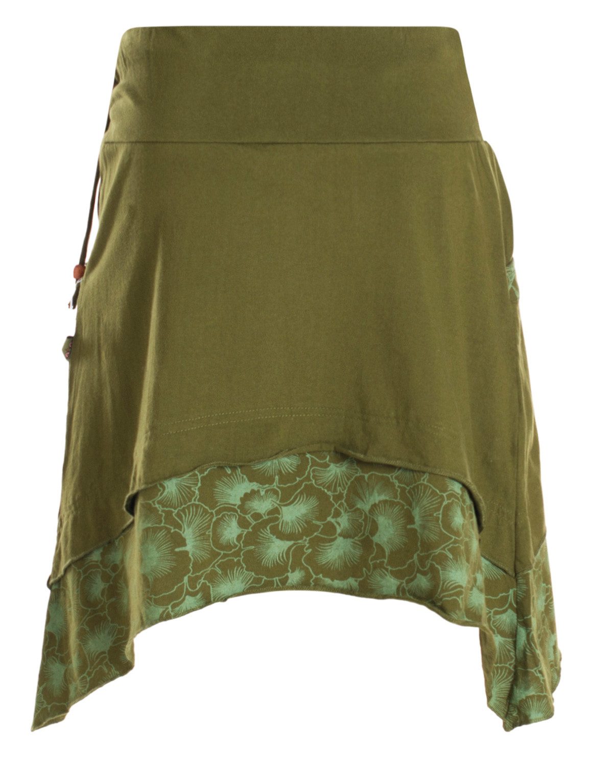 Vishes Minirock Damen Baumwolle A-Linie Blumen-Muster günstig online kaufen