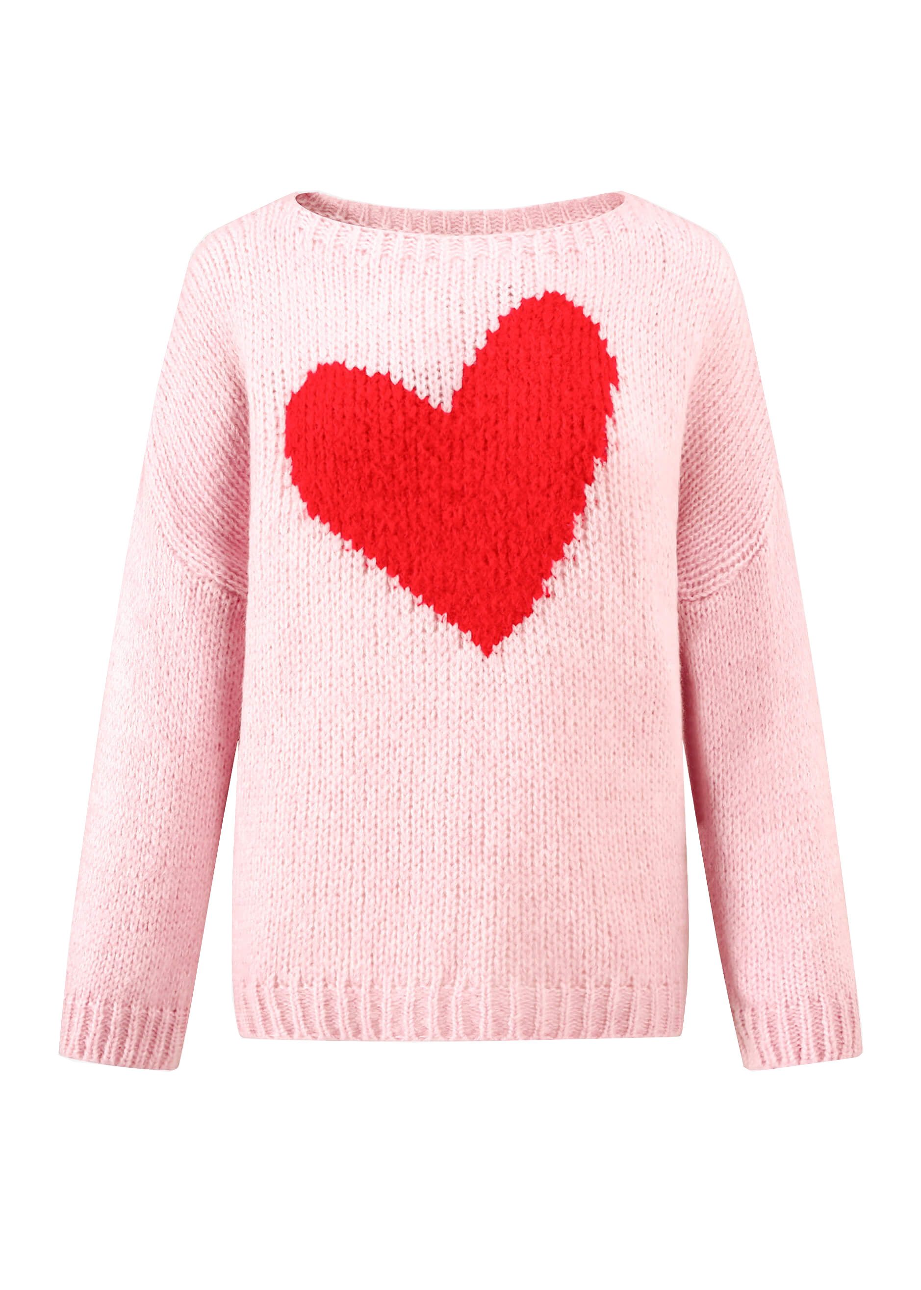 SASSYCLASSY Strickpullover Strickpullover Damen mit Herz-Details günstig online kaufen
