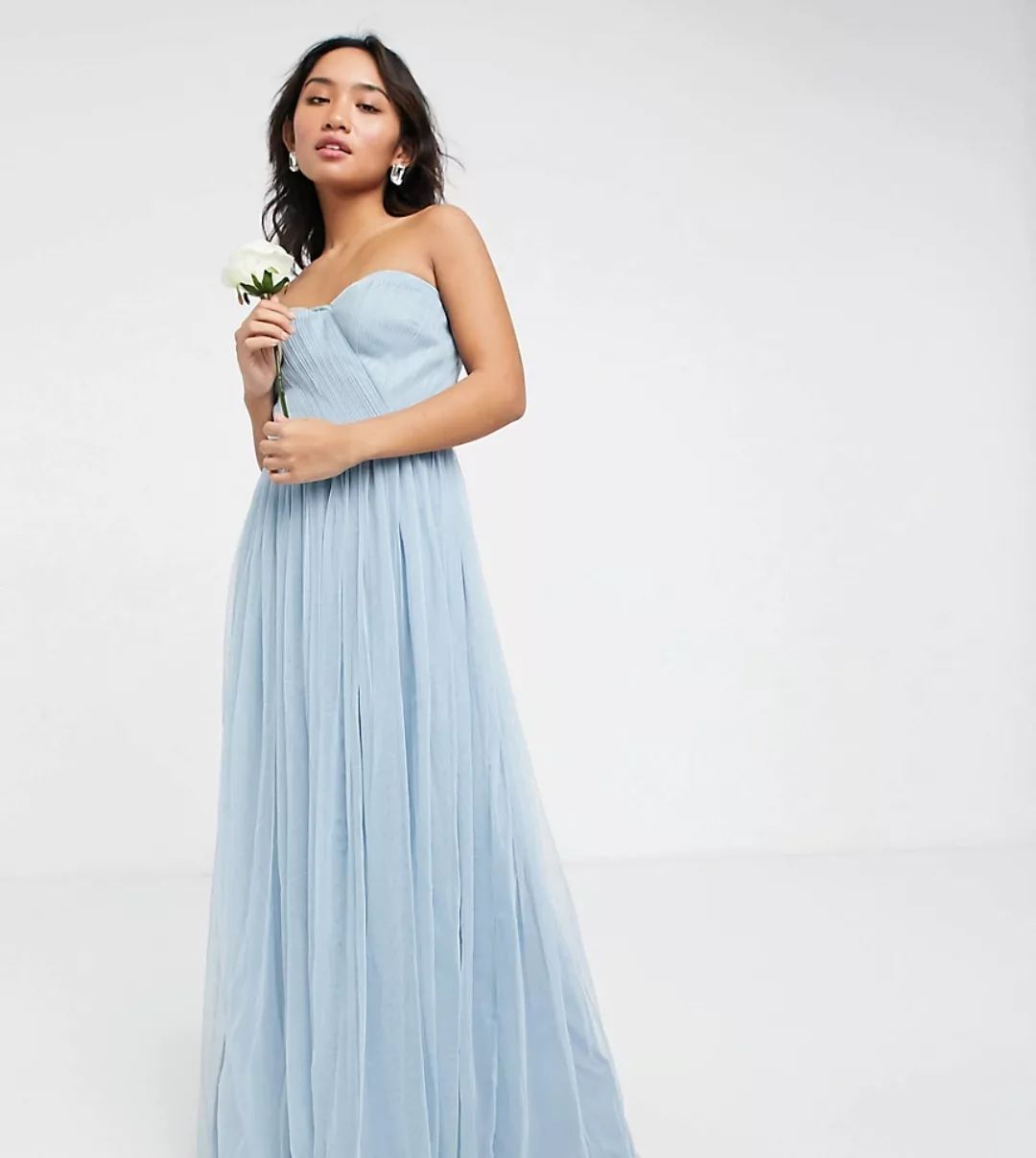 Anaya With Love Petite – Bridesmaid – Trägerloses Maxikleid aus Tüll in san günstig online kaufen