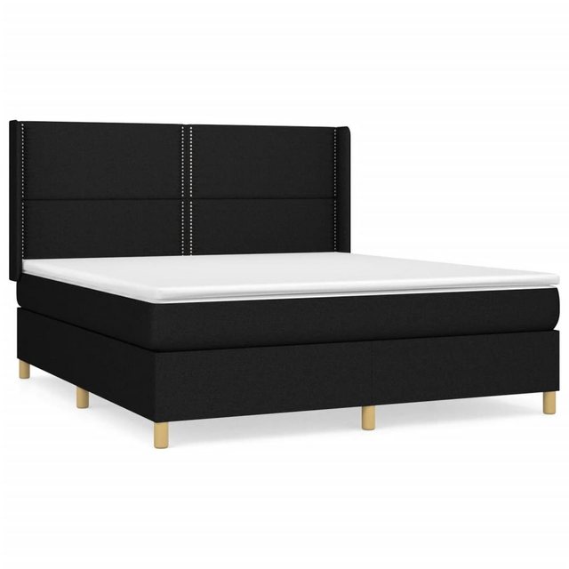 vidaXL Bettgestell Boxspringbett mit Matratze Schwarz 180x200 cm Stoff Bett günstig online kaufen