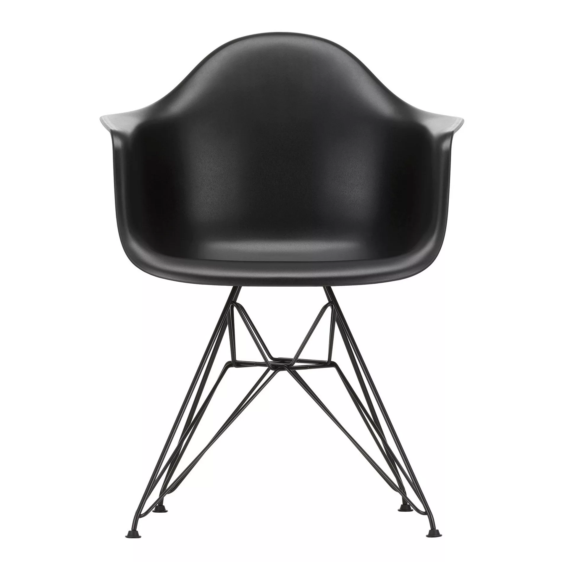 Vitra - Eames Plastic Armchair DAR Gestell schwarz - tiefschwarz/Sitzfläche günstig online kaufen