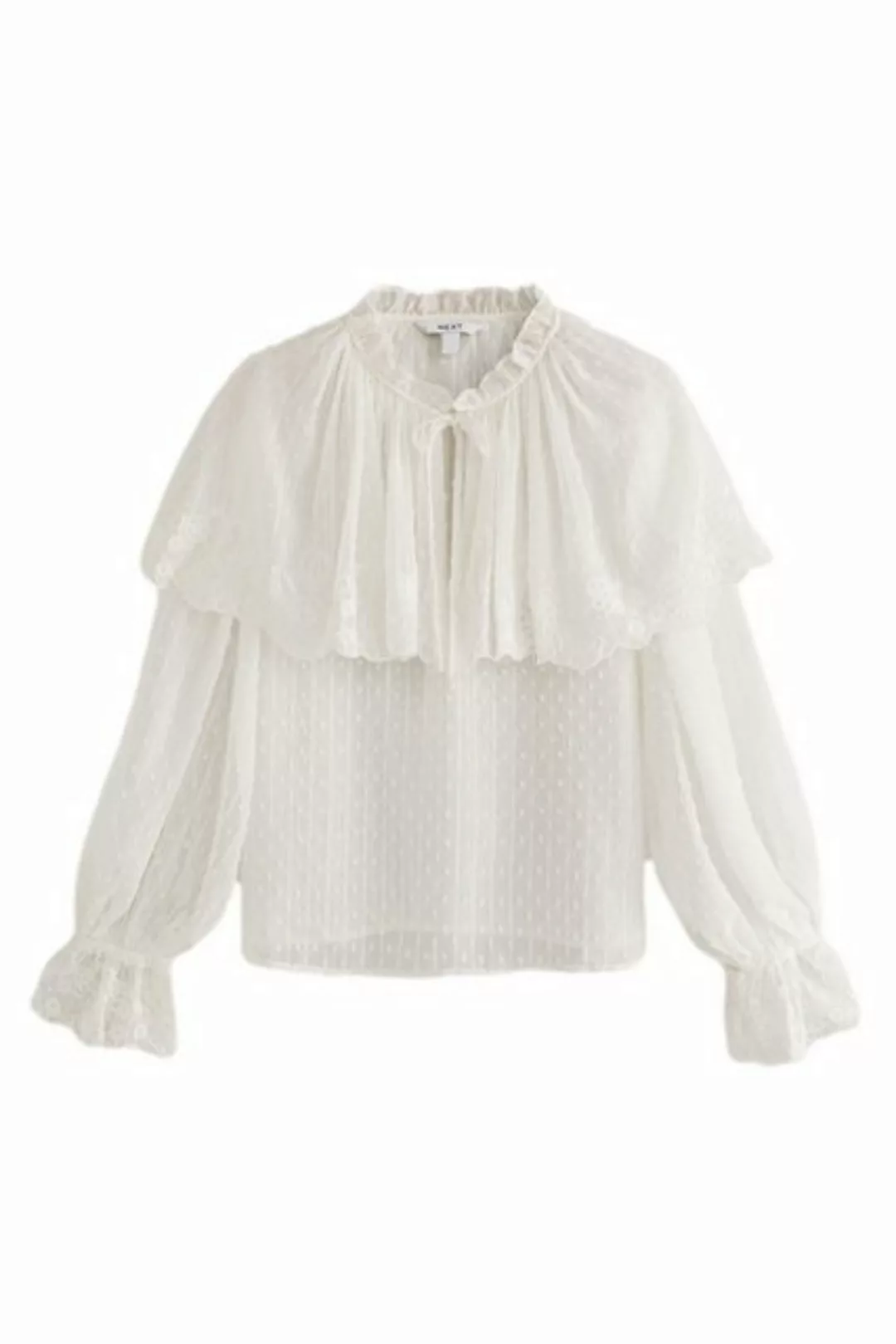 Next Blusenshirt Bestickte Bluse mit transparentem Cape (1-tlg) günstig online kaufen