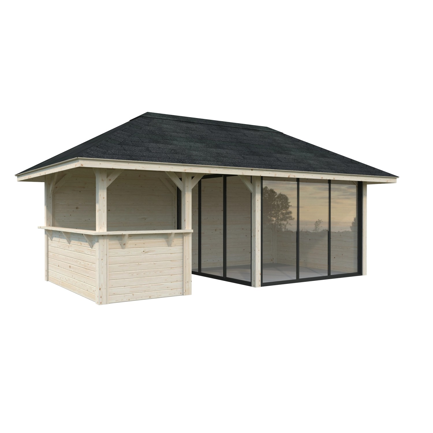 Palmako Pavillon Bianca Set207 Slide Naturbelassen 588 cm x 300 cm FSC® günstig online kaufen