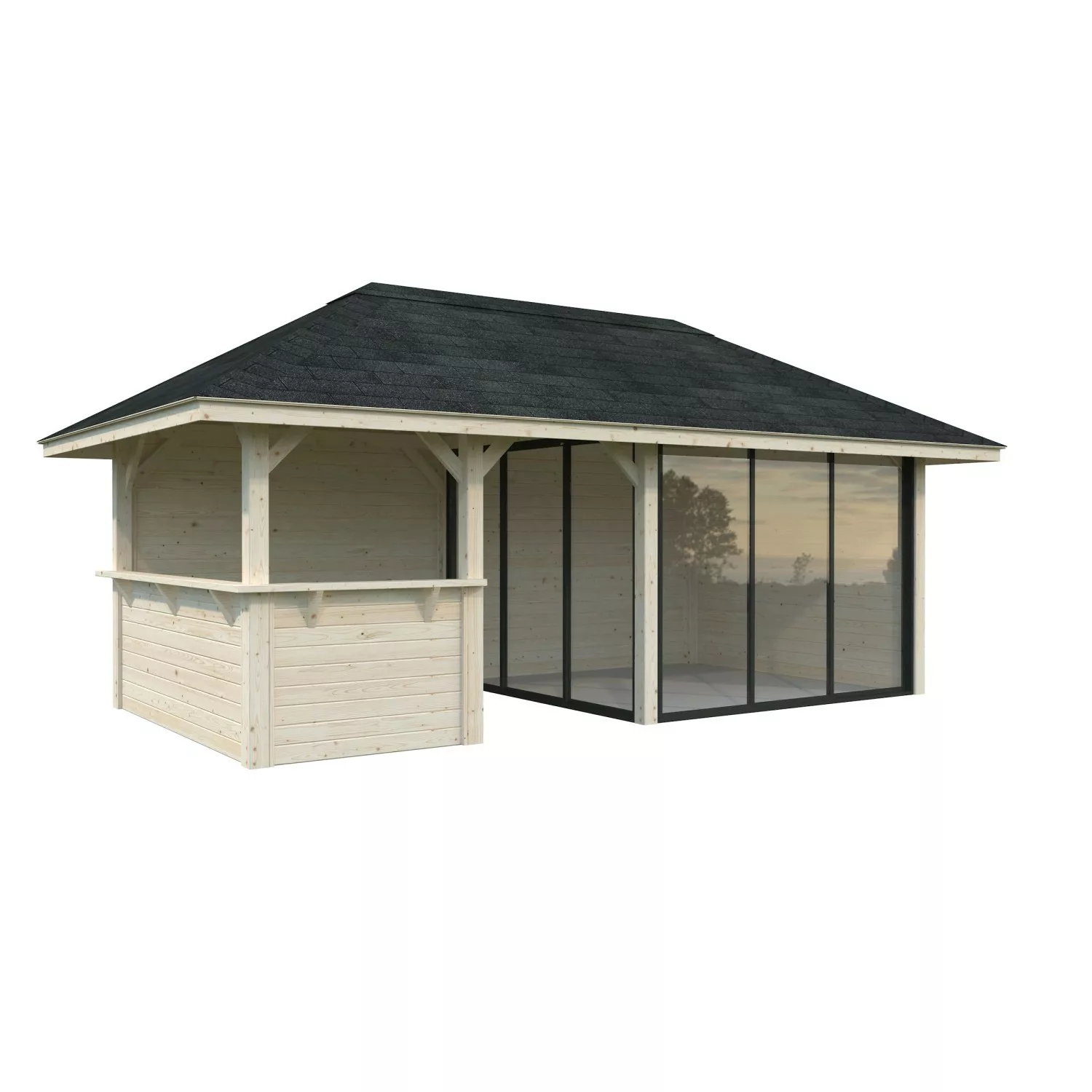 Palmako Pavillon Bianca Set207 Slide Naturbelassen 588 cm x 300 cm FSC® günstig online kaufen