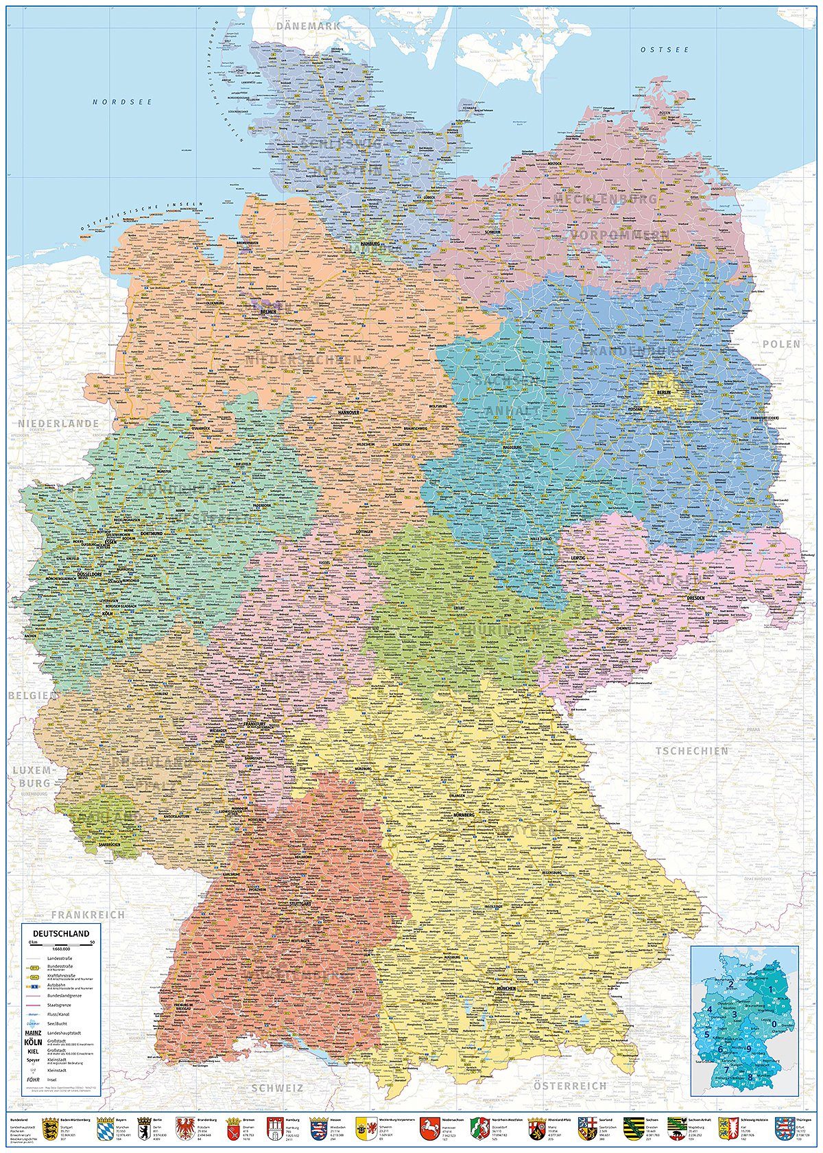 Close Up Poster Deutschlandkarte XXL Poster günstig online kaufen