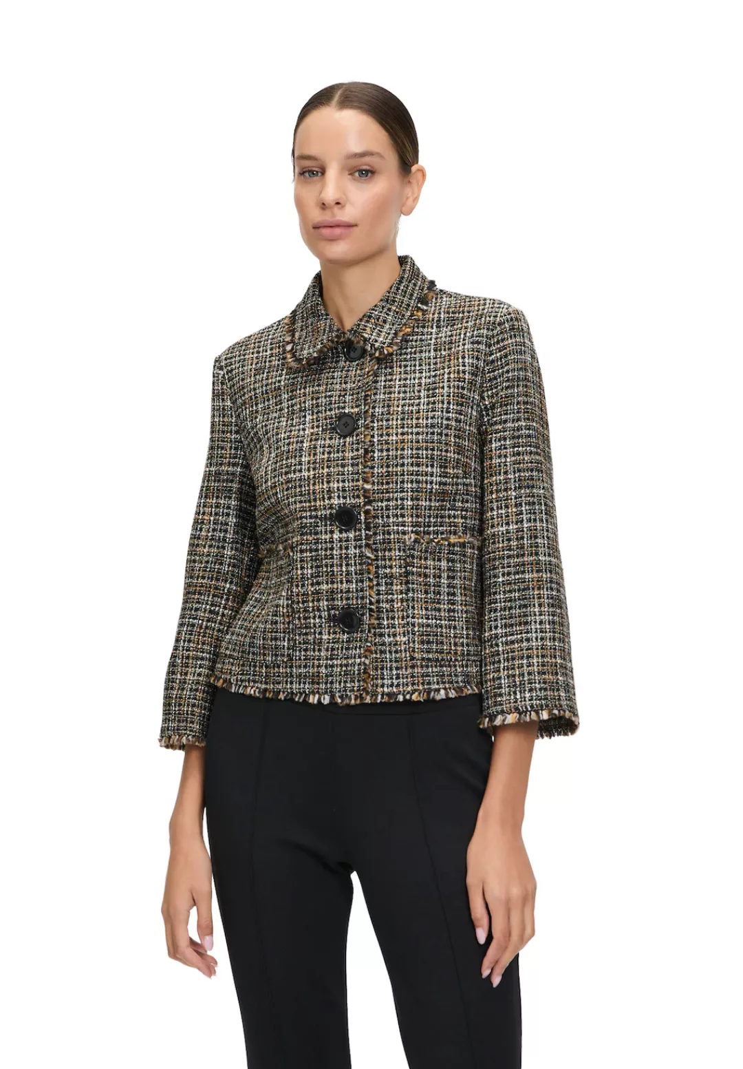 Betty Barclay Jackenblazer "Betty Barclay Casual-Blazer mit Fransen", Mater günstig online kaufen