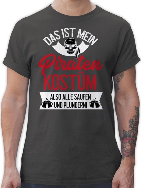 Shirtracer T-Shirt Das ist mein Piraten Kostüm - weiß/rot Karneval & Faschi günstig online kaufen