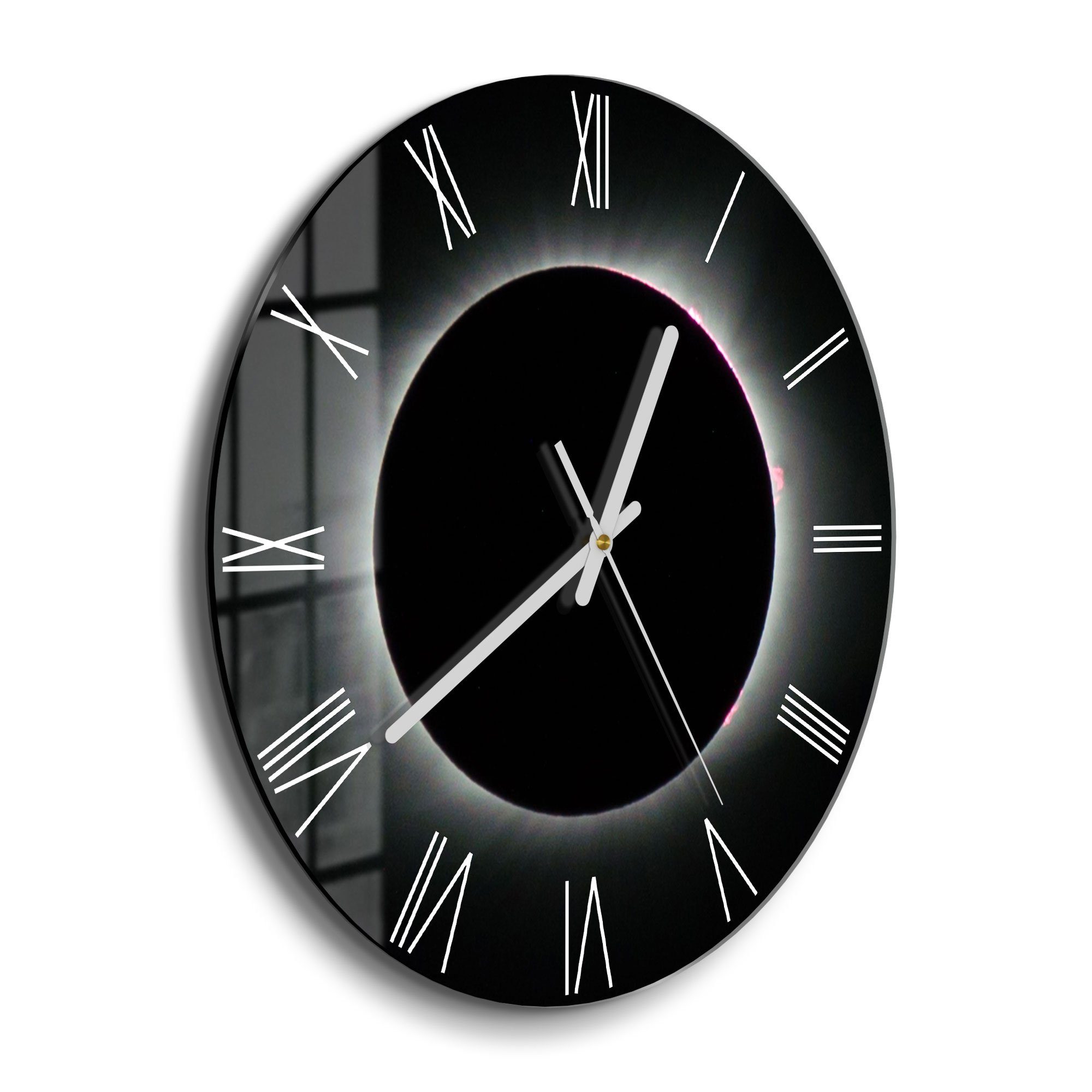 DEQORI Wanduhr 'Sonnenfinsternis' (Glas Glasuhr modern günstig online kaufen