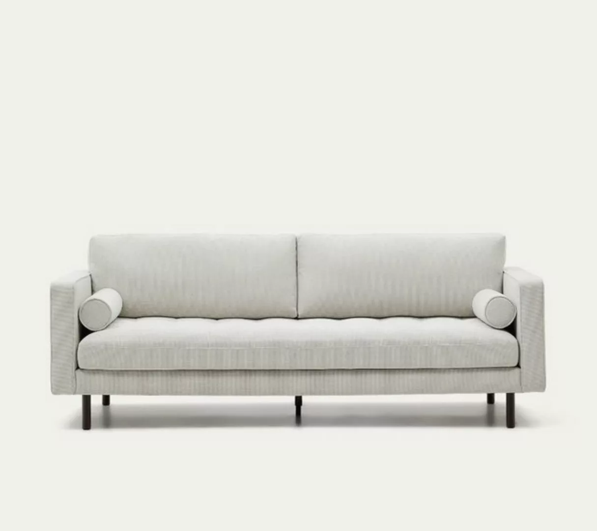 Natur24 Sofa 3-Sitzer-Sofa Denise 222 x 85 x 98 cm perlfarbener Chenille günstig online kaufen