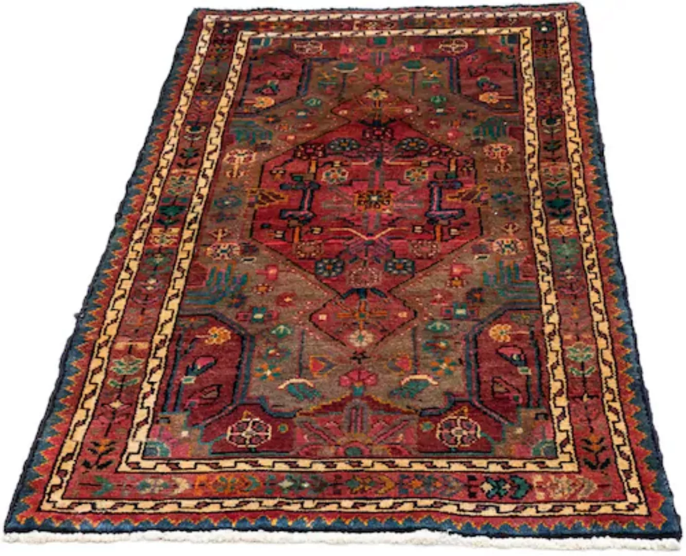 morgenland Wollteppich »Hosseinabad Medaillon Rosso 132 x 77 cm«, rechtecki günstig online kaufen