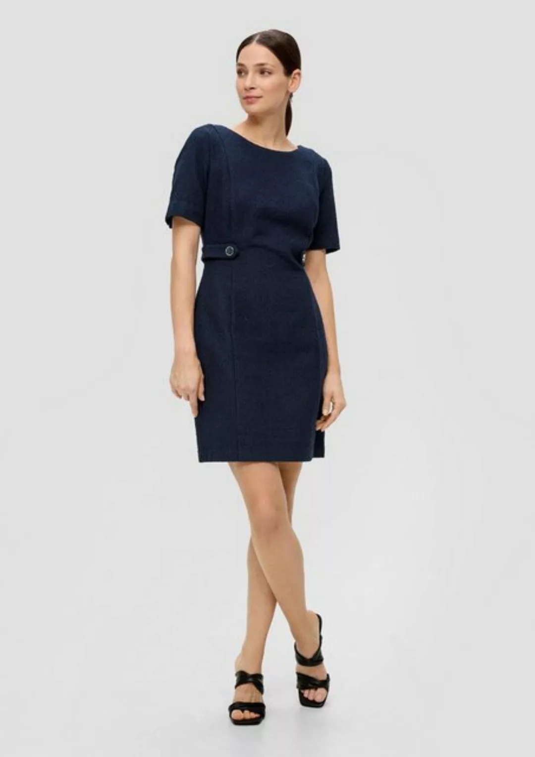 s.Oliver BLACK LABEL Minikleid Kleid aus Bouclé Riegel günstig online kaufen