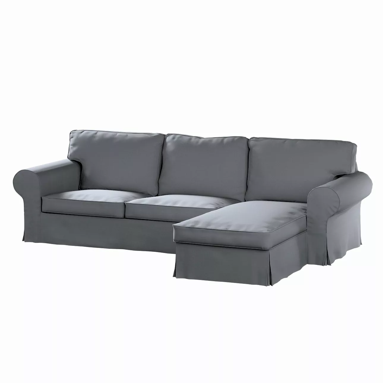 Bezug für Ektorp 2-Sitzer Sofa mit Recamiere, silbergrau, Ektorp 2-Sitzer S günstig online kaufen