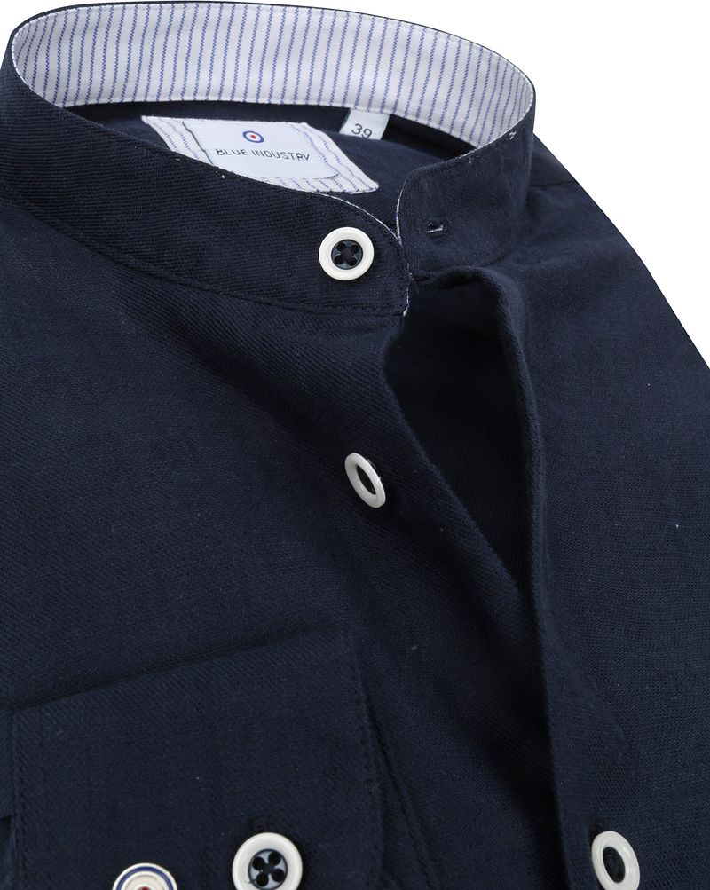 Blue Industry Hemd Mao-Kragen Dunkelblau - Größe 40 günstig online kaufen