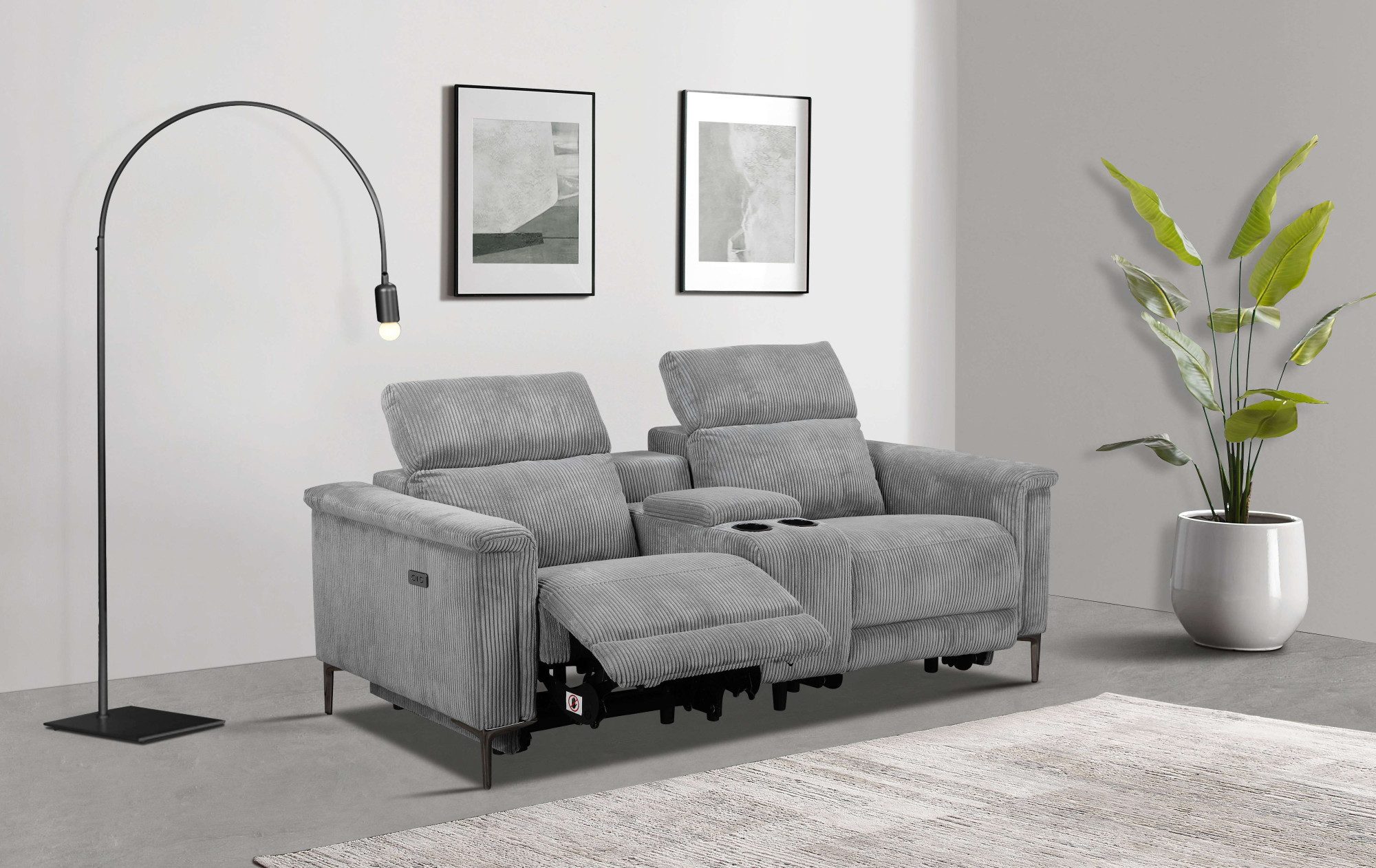 Home affaire 2-Sitzer "Lund in Cord, 2er-Kinosofa, TV-Sessel, Multimedia-So günstig online kaufen