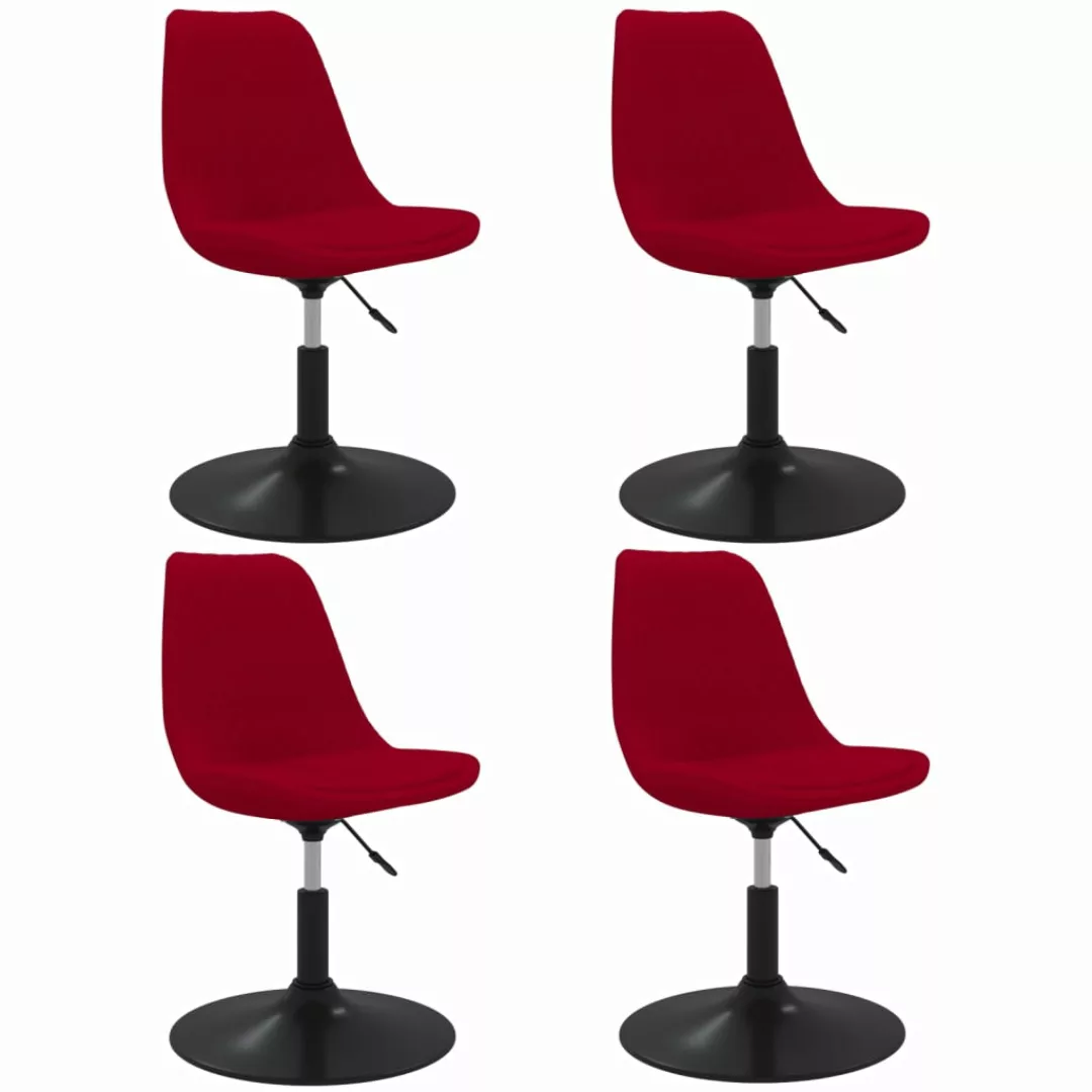 Vidaxl Esszimmerstühle 4 Stk. Drehbar Rot Samt günstig online kaufen