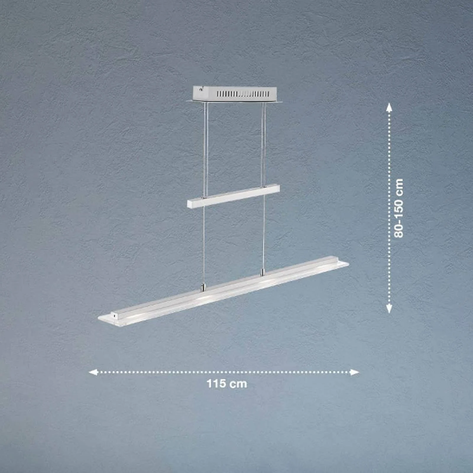 LED-Hängeleuchte Tenso, nickel, 115 cm, Metall, CCT, Dimmer günstig online kaufen