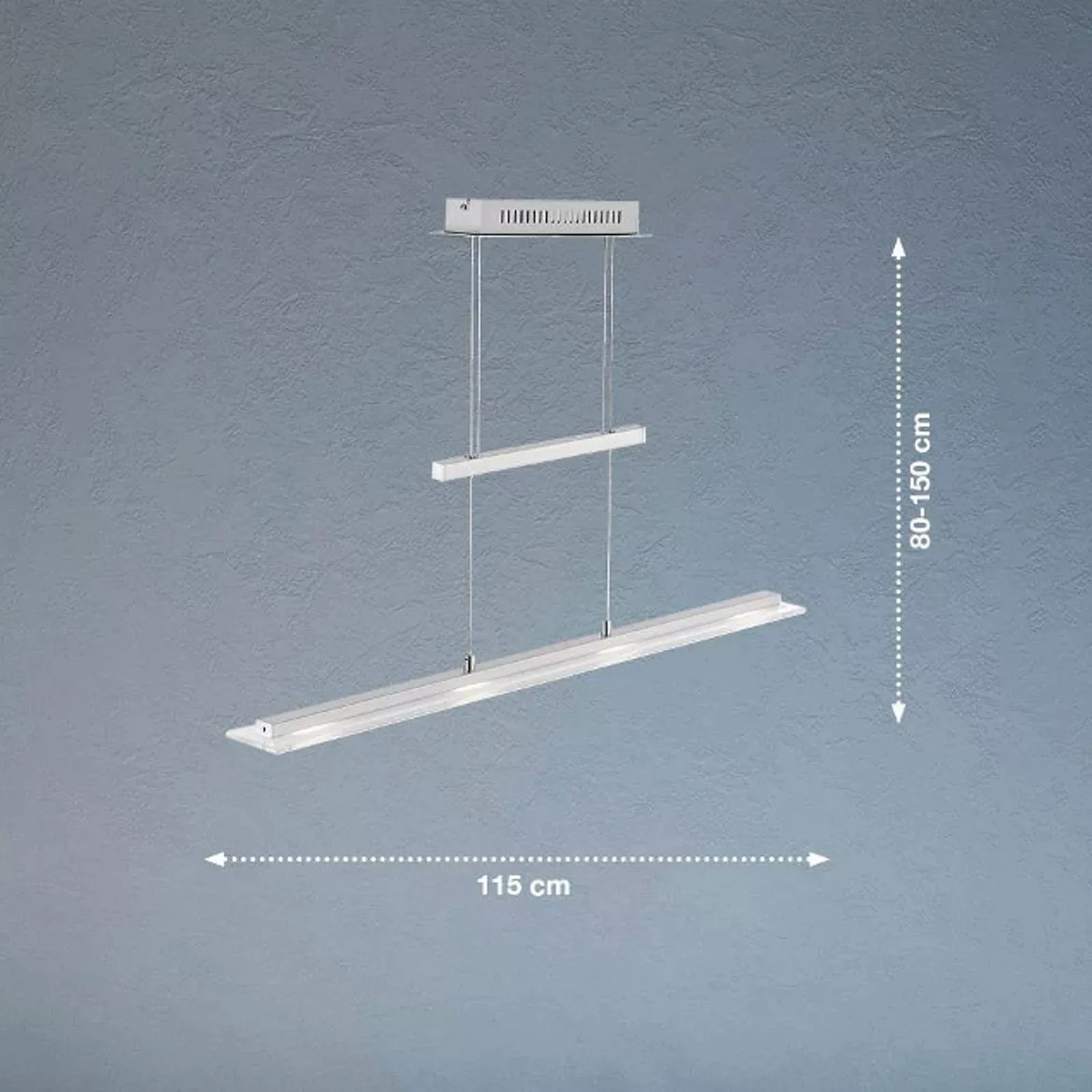 LED-Hängeleuchte Tenso, nickel, 115 cm, Metall, CCT, Dimmer günstig online kaufen