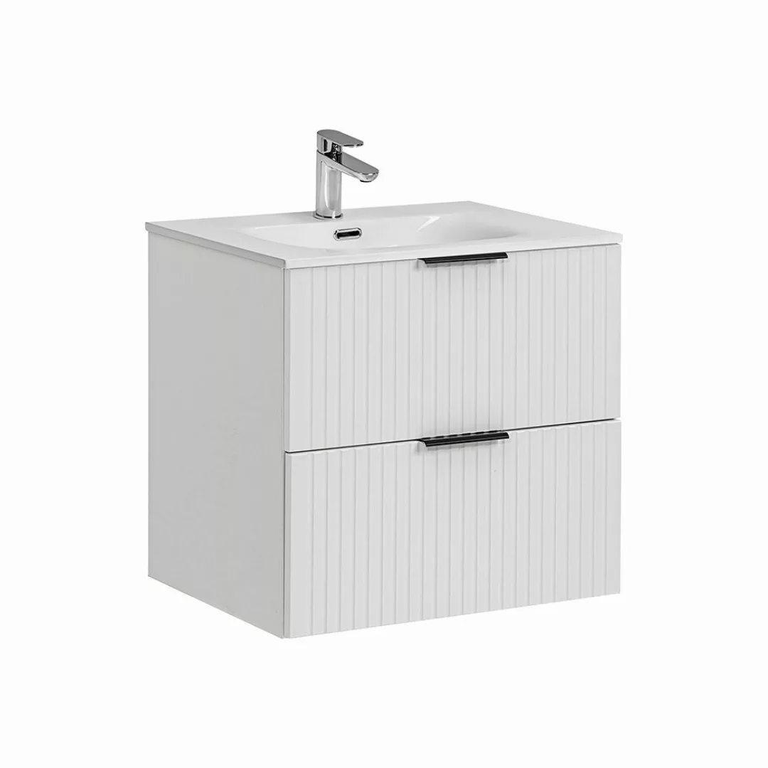 Lomadox Waschtisch ADELAIDE-56-WHITE, in weiß, gerillte günstig online kaufen