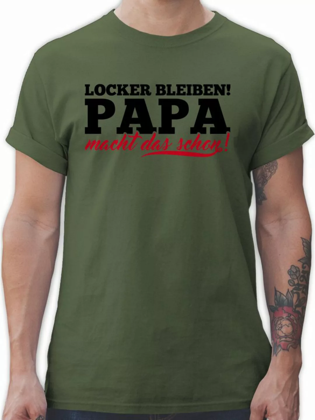 Shirtracer T-Shirt Locker bleiben Papa macht das schon Vatertag Geschenk fü günstig online kaufen