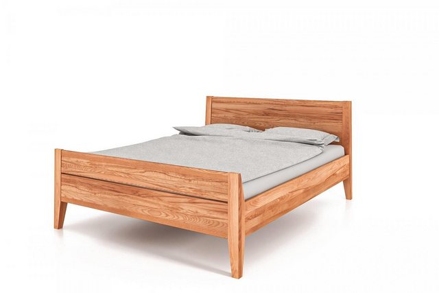 Natur24 Einzelbett Bett Sydo 8 Sonderlänge 160x210 Kernbuche Holzkopfteil h günstig online kaufen