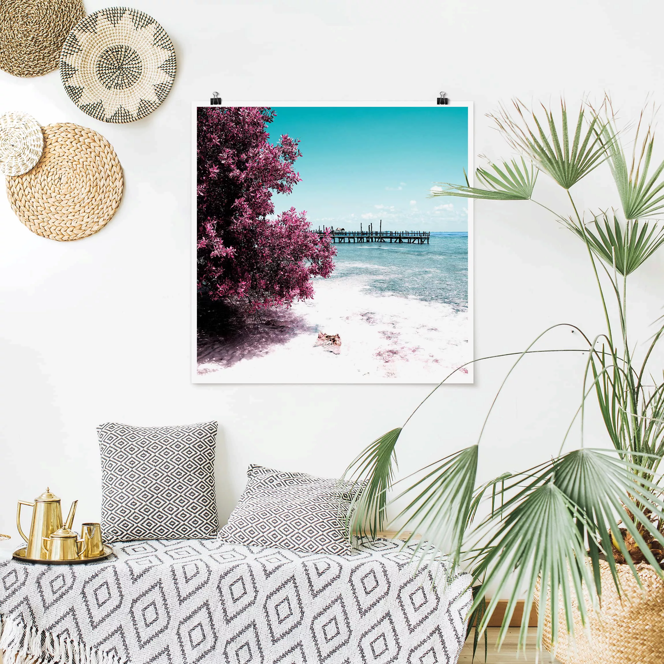 Poster Natur & Landschaft - Quadrat Paradies Strand Isla Mujeres günstig online kaufen