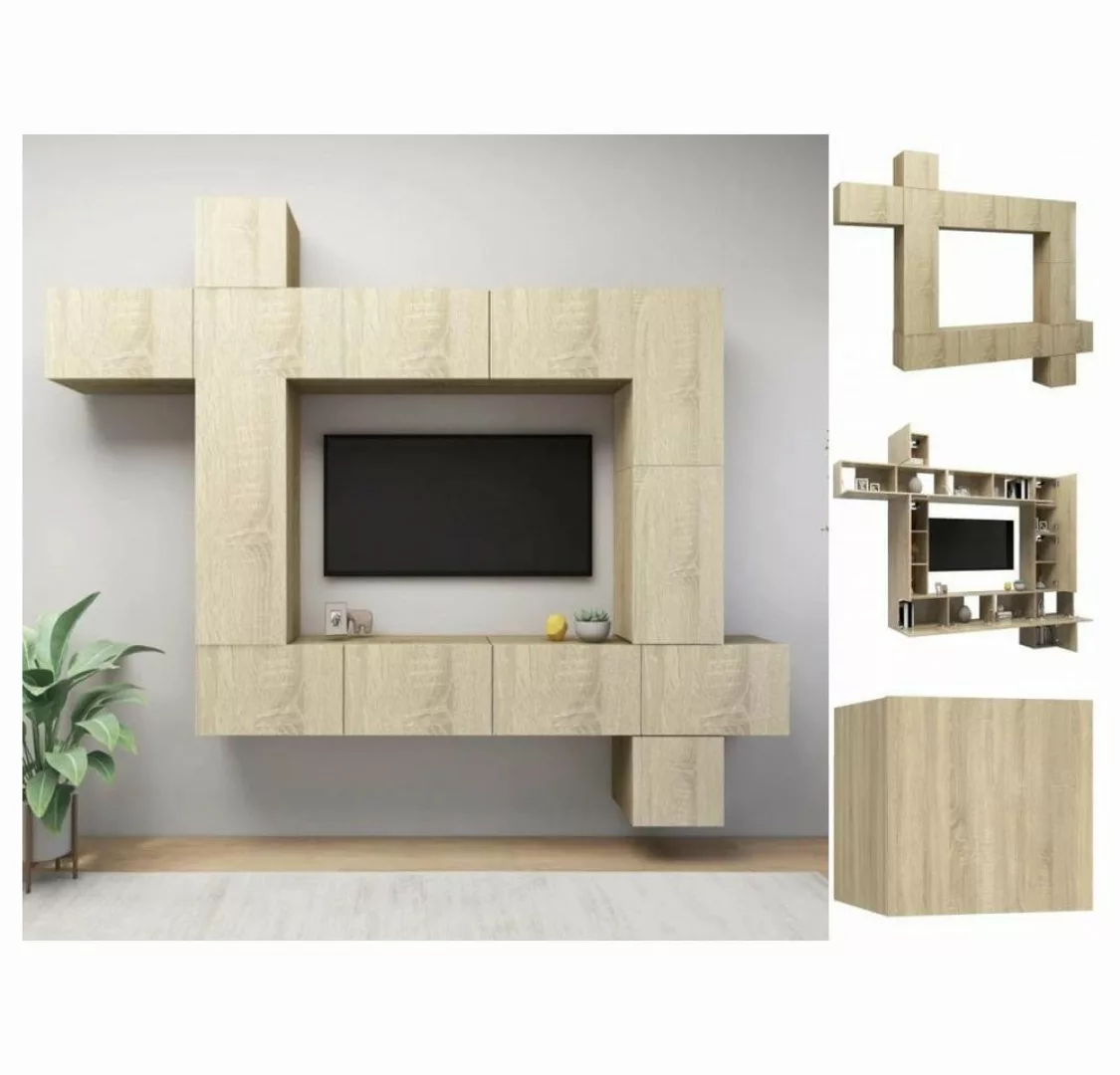 vidaXL TV-Schrank 9-tlg TV-Schrank-Set Sonoma-Eiche Spanplatte günstig online kaufen