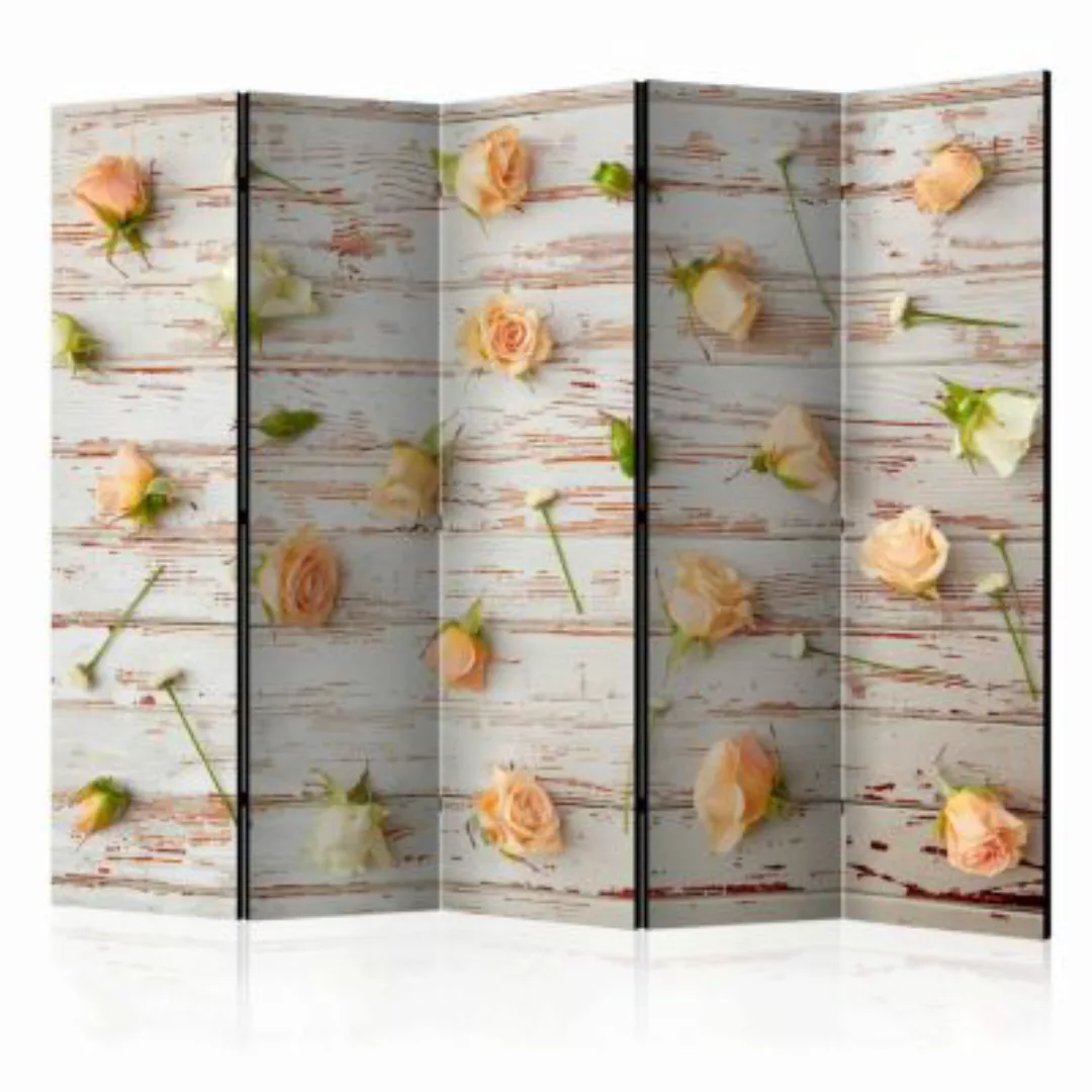 artgeist Paravent Wood & Roses II [Room Dividers] mehrfarbig Gr. 225 x 172 günstig online kaufen