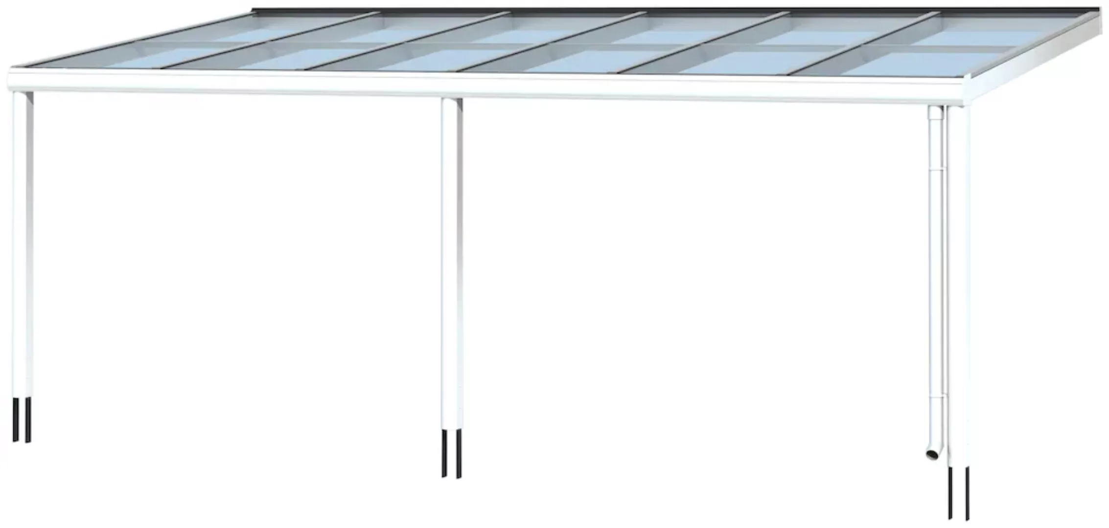 Skan Holz Terrassenüberdachung Monza 648 x 257 cm Aluminium Weiß günstig online kaufen