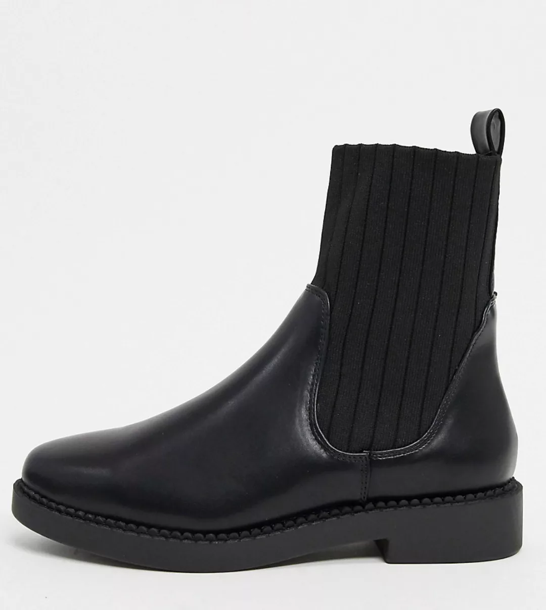 ASOS DESIGN – Amanda – Schwarze Stiefel in weiter Passform günstig online kaufen