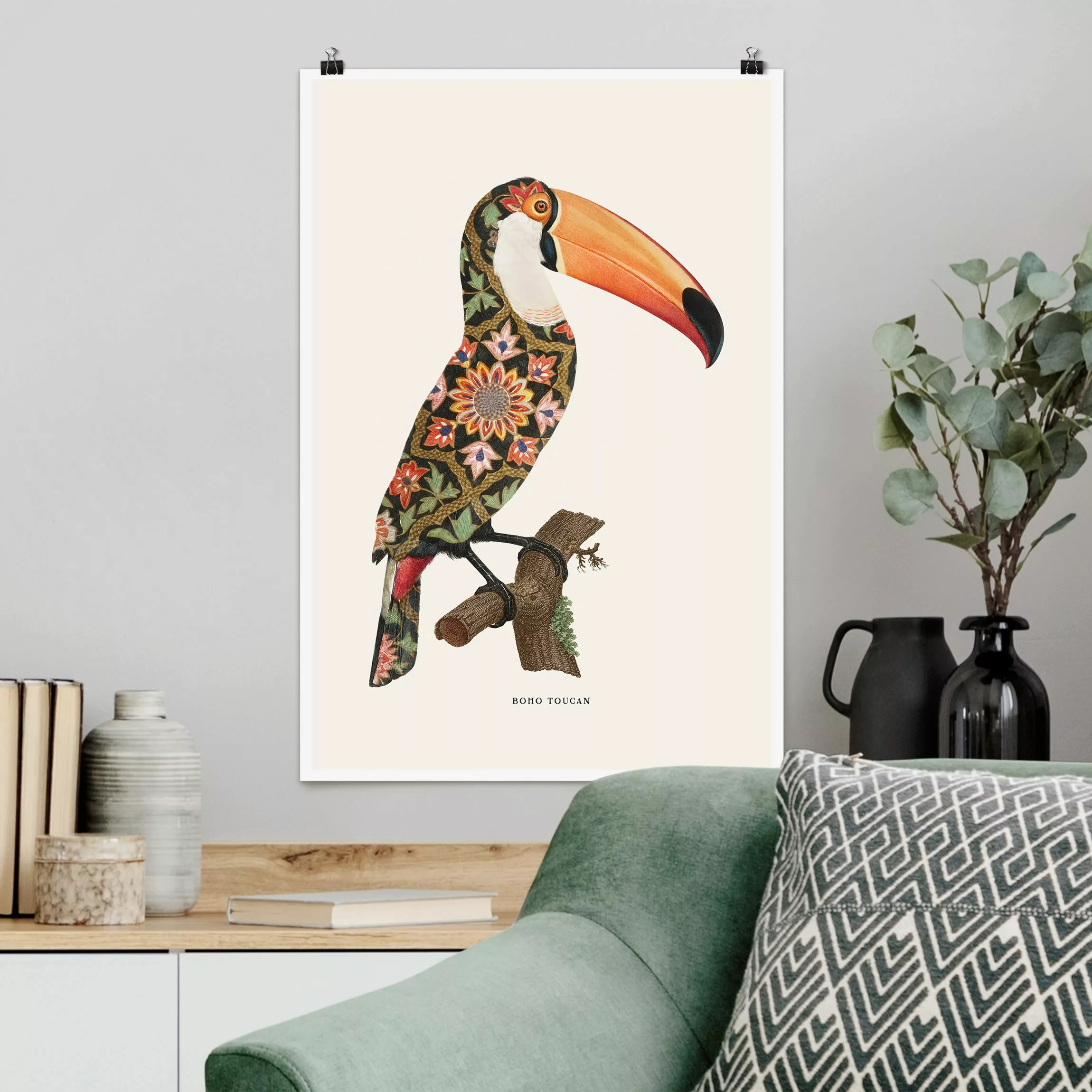 Poster Boho Vogel - Tukan günstig online kaufen